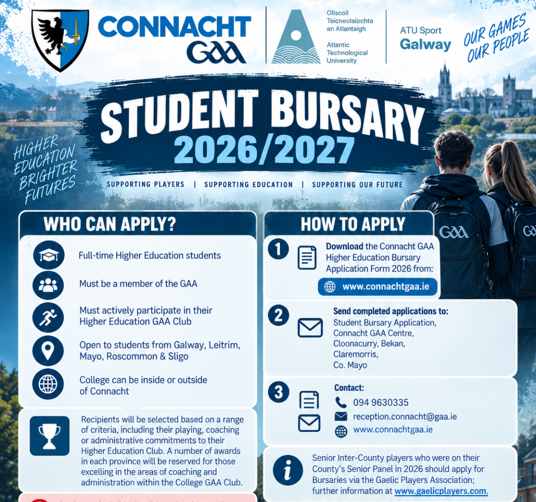 CONNACHT GAA STUDENT BURSARY AWARDS
